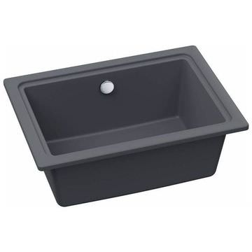 Abode Denton Grey Metallic Undermount Granite Kitchen Sink 500 x 363mm - Single Bowl