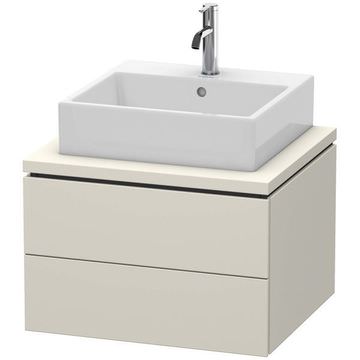 Duravit L-Cube Wall Hung Contemporary Countertop Matt Taupe Vanity Unit - 2 Drawers