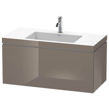 Duravit L-Cube 1000mm Flannel Grey High Gloss 1 Drawer Vanity Unit With C-Bonded Basin - Image