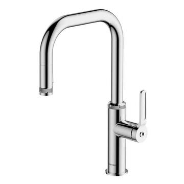 Clearwater Pioneer Pull-Out Chrome Kitchen Mixer Tap with U-Shaped Swivel Spout