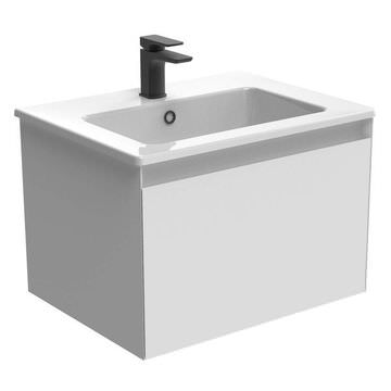 Saneux Uni Contemporary Wall Hung Vanity Unit - Handle-Less - 1 Drawer - 400mm High