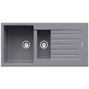 Clearwater Tivoli Croma Finish Granite Kitchen Sink with Drainer 1000 x 500mm - 1.5 Bowl