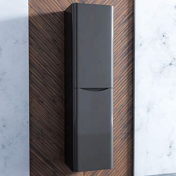 Joseph Miles Bella Wall Hung Graphite Grey Tall Boy Cabinet 400 x 1500mm - Two Door