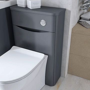 Joseph Miles Bella Back To Wall Graphite Grey Toilet Furniture Unit - 500 x 790mm