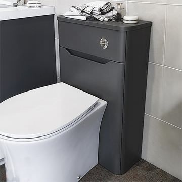 Joseph Miles Ella Contemporary Back To Wall Anthracite WC Unit - 500 x 756mm