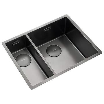 Rangemaster Spectra Stainless Steel Graphite Kitchen Sink with Waste Kit 440 x 555mm - 1.5 Bowl