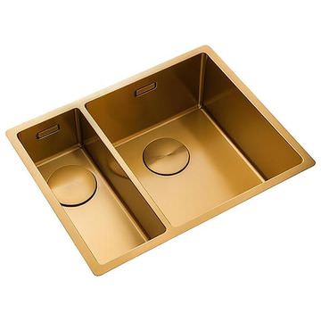Rangemaster Spectra Stainless Steel Gold Kitchen Sink with Waste Kit 440 x 555mm - 1.5 Bowl