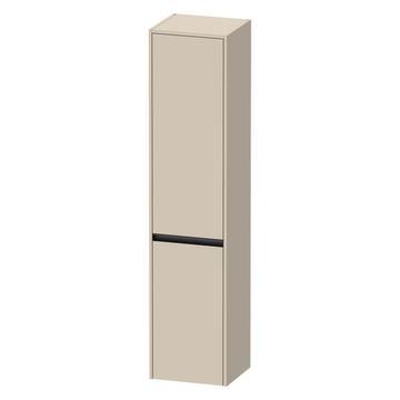 Duravit Ketho2 Wall Hung Taupe Tall Bathroom Cabinet with Handle - Reversible Doors