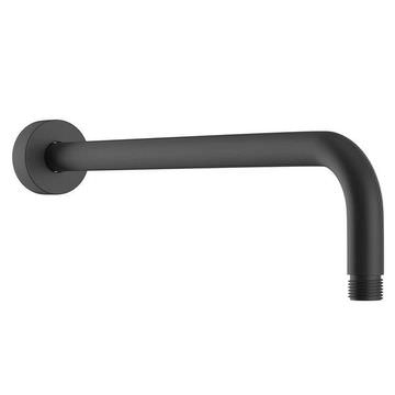 Heritage Stainless Steel Round Matt Black Shower Arm - Wall Mounted