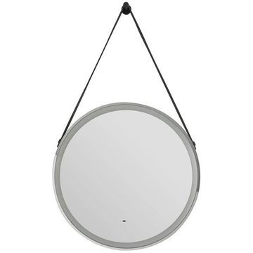 Heritage Amberley Illuminated Round Borderlit Mirror with Hanging Strap and Demister Pad