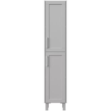 Heritage Lynton Traditional Dove Grey Tall Boy Cabinet with Handles - 2 Door