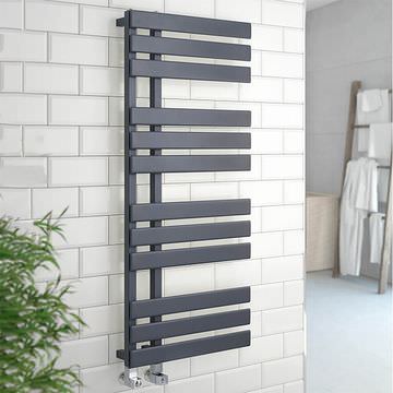 Kartell K-Rad Oregon Flat Bars Anthracite Designer Towel Rail 500 x 1180mm - Mild Steel