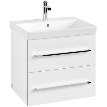 Villeroy and Boch Avento Crystal White Wall Hung Vanity Unit with Handle - 2 Drawer