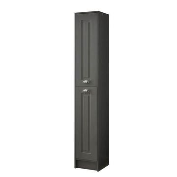 Kartell K-Vit Astley Matt Grey Traditional Floorstanding Tall Boy Unit 300 x 1800mm - Two Door