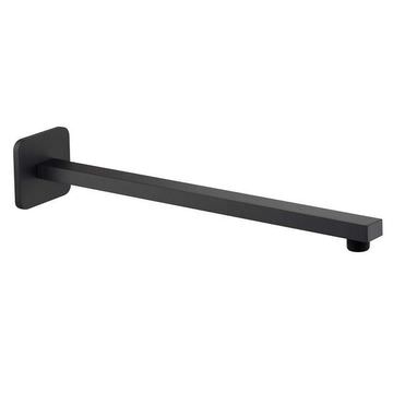 QS Basics Hixel Square Matt Black Finish Shower Arm - Wall Mounted - 390mm Projection
