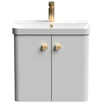 Nuie Core 2 Door Wall-Hung Vanity Unit with Handle - Ex Display Light Grey