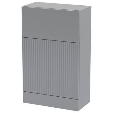 Hudson Reed Fluted Satin Grey Back-To-Wall Toilet Cabinet - 500 x 810mm