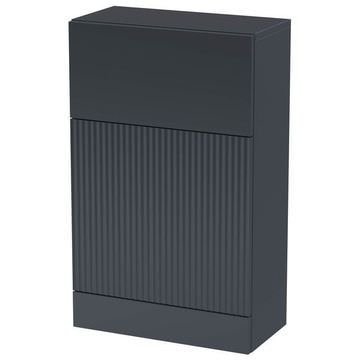 Hudson Reed Fluted Soft Black Back-To-Wall Toilet Cabinet - 500 x 810mm