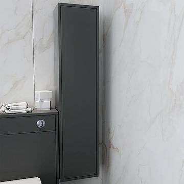 Joseph Miles Bligh Wall Hung Matt Grey Tall Boy Unit 300 x 1295mm - Reversible Door