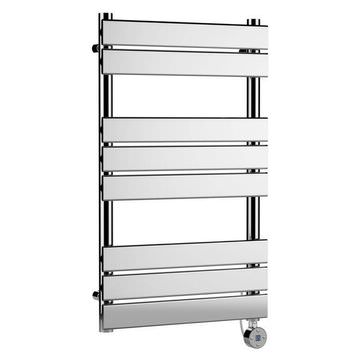 Hudson Reed Square Flat Panel Chrome Electric Towel Rail - 500mm Wide