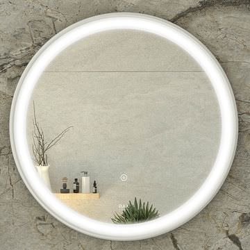 Rak Picture Round LED Illuminated Mirror with Demister Pad - Chrome Frame