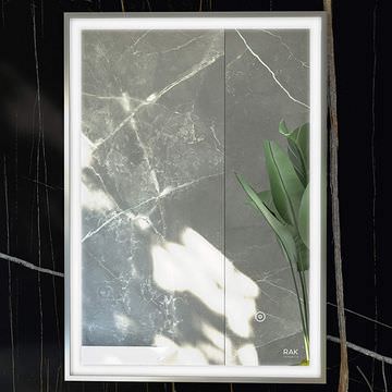 RAK Picture-Soft LED Mirror with Touch Sensor Switch and Demister Pad - Chrome Frame