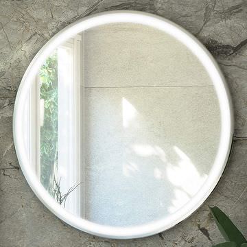 RAK Art Round Borderlit LED Illuminated Mirror with Demister Pad - Chrome Frame
