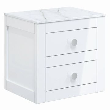 Crosswater Canvass Gloss White Wall Hung Contemporary Vanity Unit - 2 Drawer