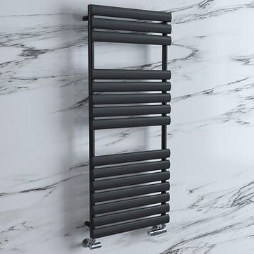 DQ Heating Cove TR Oval Tubes Anthracite Heated Towel Rail 500mm Wide - Steel