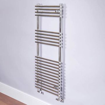 DQ Heating Altona Tube-On-Tube Straight Chrome Heated Towel Rail - Mild Steel