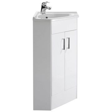 Nuie Mayford Double Door Corner White Cabinet And Basin - NVC180A
