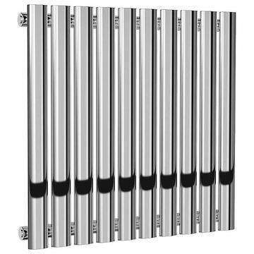 Reina Neva Horizontal Tubular Column Chrome Radiator 550mm High - Steel