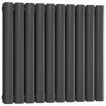 Reina Neva Horizontal Contemporary Anthracite Column Radiator 550mm High - Double Panel