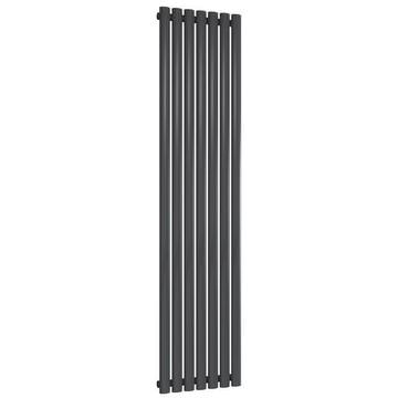Reina Neva Vertical Flat Bar Anthracite Designer Radiator with Brackets - Mild Steel