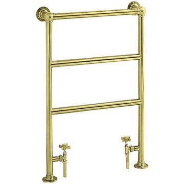 Heritage Portland Floorstanding Traditional Vintage Gold Towel Rail 574 x 850mm - Standard Steel