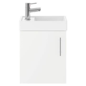 Nuie Vault Wall Hung Gloss White Cloakroom Unit with Reversible Basin - 405 x 222mm