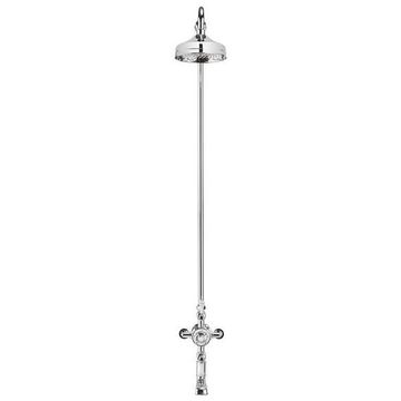 Crosswater Belgravia Thermostatic Bath Shower Mixer Shower Valve With Rigid Riser And Shower Arm Chrome
