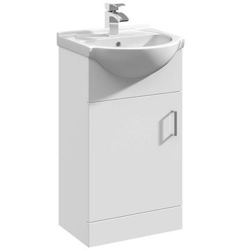 Nuie Mayford Vanity Unit with Basin - Floorstanding - 1 Door White
