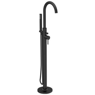 Hudson Reed Tec Floorstanding Bath Mixer Tap with Shower Handset and Hose Black