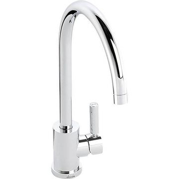 Abode Atlas Contemporary Chrome Kitchen Sink Mixer Tap with Curved Swivel Spout - Stick Handle