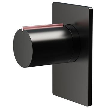 Aqua Edition Velar Concealed Manual Matt Black Shower Valve - Rectangular Trim - 1 Control - Image