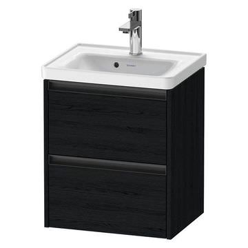 Duravit Ketho-2 Wall Hung Contemporary Black Oak Vanity Unit for D-Neo Basin - 484 x 549mm