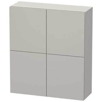 Duravit L-Cube Wall Hung Semi-Tall Handle-less Concrete Grey Matt Cabinet - 700 x 800mm