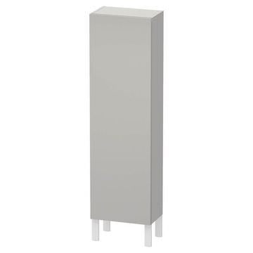 Duravit L-Cube Wall Hung Concrete Matt Grey Tall Bathroom Unit - Single Door - 3 Glass Shelves