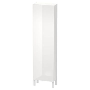 Duravit L-Cube Floorstanding Gloss White Tall Storage Cabinet with Four Glass Shelves