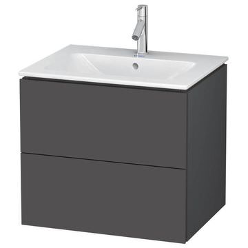Duravit L-Cube Wall Mounted Graphite Matt Vanity Unit for Me-By-Starck Basin - Two Drawer