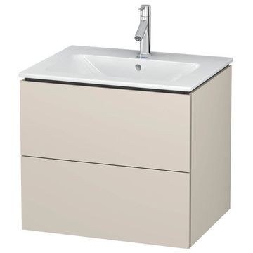 Duravit L-Cube Wall Mounted Matt Taupe Vanity Unit for Me-By-Starck Basin - Two Drawer