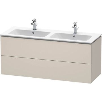 Duravit L-Cube Wall Hung Double Basin Matt Taupe Vanity Unit for Me-By-Starck Sink