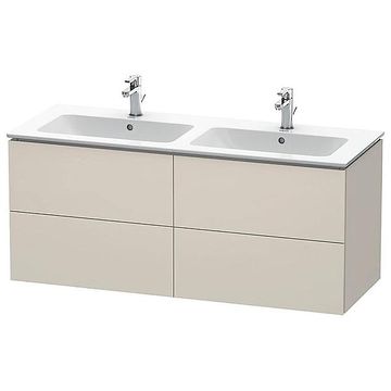 Duravit L-Cube Floating Double Basin Matt Taupe Vanity Unit for Me-By-Starck Sink