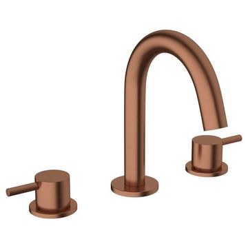 Crosswater MPRO 3 Hole Contemporary Brushed Bronze Basin Mixer Tap - Stick Handles